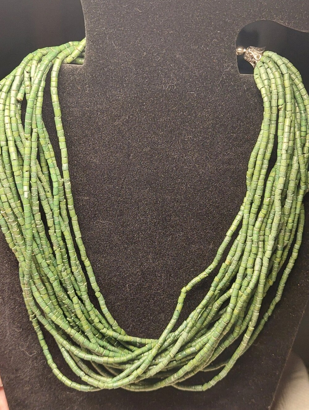 Layered Green Seed Bead Necklace - Brand Unspecified